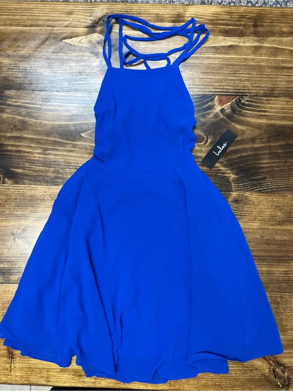 Lulus Good Deeds Royal Blue Lace-Up Dress Size XS NWT Y2K - Image 7