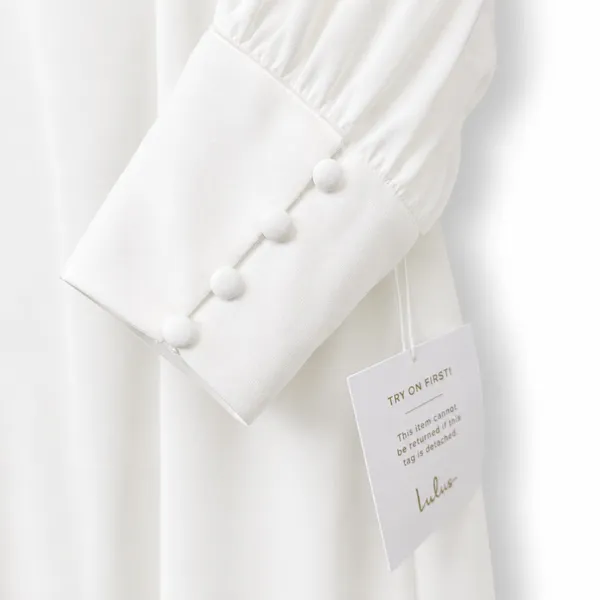NEW Lulus Lux Bridal Adorna White Off-the-Shoulder Semi-Sheer Chiffon Maxi Dress - Image 7
