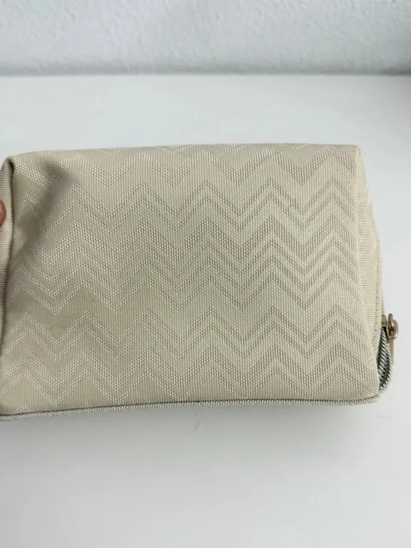 Missoni for delta Cream Chevron gold Logo Cosmetic Case vacation - Image 7