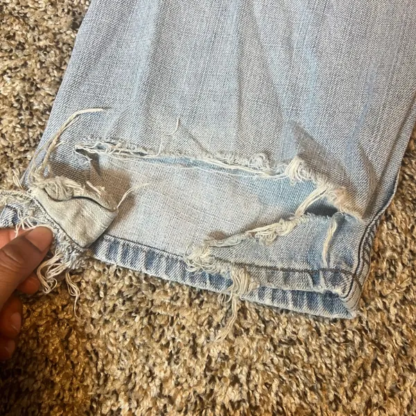 Vintage‎ Tommy Hilfiger Women Light Wash Distressed Flare Jeans Size 14R - Image 10