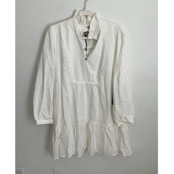 Tuckernuck White Swiss‎ Dot NWT Dress Size large - Image 4