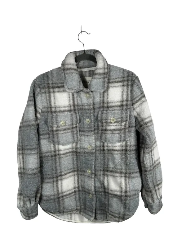 Abercrombie‎ & Fitch Gray and White Plaid Shacket - Image 2
