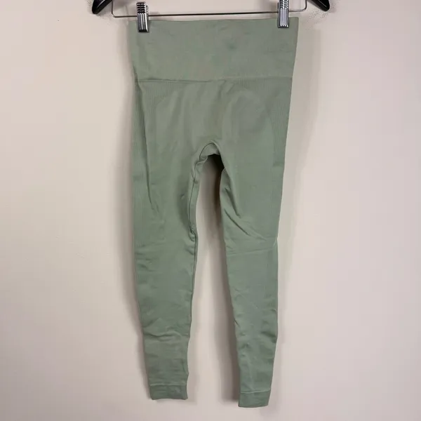SET Active Seamless‎ High Waist Leggings Sage Green Athleisure Workout Size XS/S - Image 2
