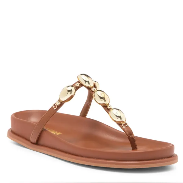 New Womens Steve Madden Zaire T-Strap Slip On BROWN Thong Sandals Size 10M - Image 3