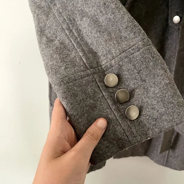 New York‎ & Co gray peacoat comfortable warm winter fall style pockets double Size 2 - Image 5