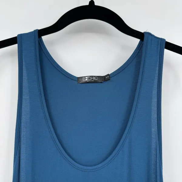 EXCHIC Teal Maxi Dress Sleeveless Tank Stretch Casual Flowy Lounge Summer Size M - Image 3