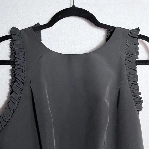 Alexis Black Ruffled Trim Sleeveless Open Back Fit & Flare Mini Dress Size L - Image 5