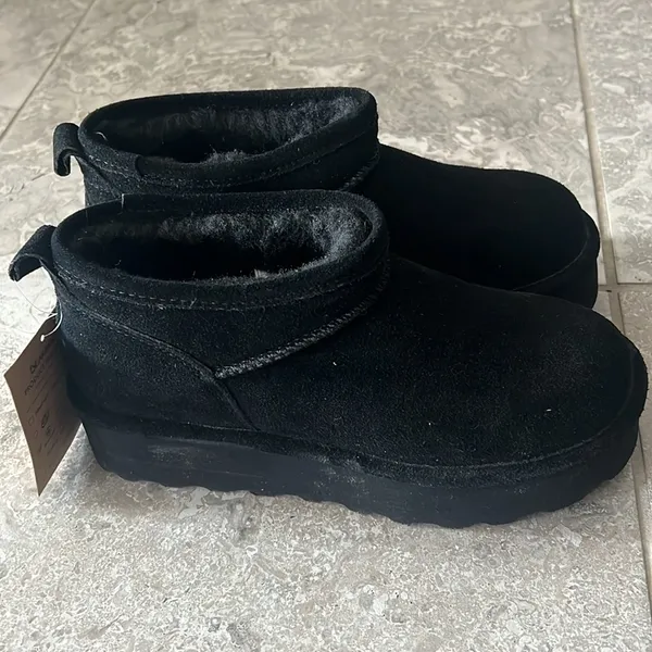 BearPaw Retro Super Shorty Platform Leather Ankle Boots, NWT, Size 9 - Image 6