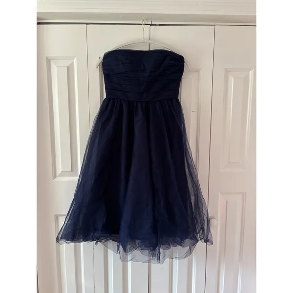 J.Crew Navy Strapless Tulle Formal Dress Size 6 - Image 3