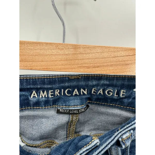 American Eagle Womens Jeggings Size 4S Distressed Medium Wash Denim‎ Stretch - Image 6