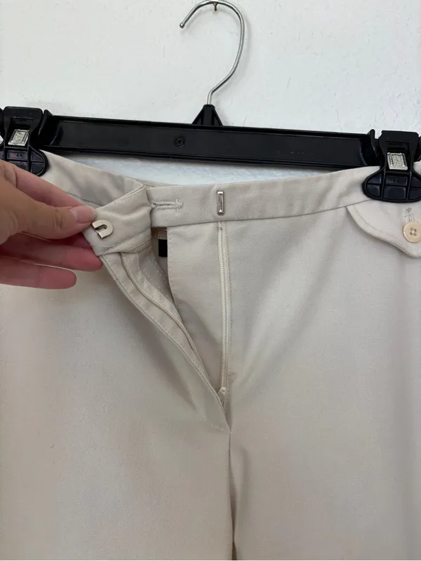 Express Y2K Off White Cream Wide-Leg Pants - Image 4