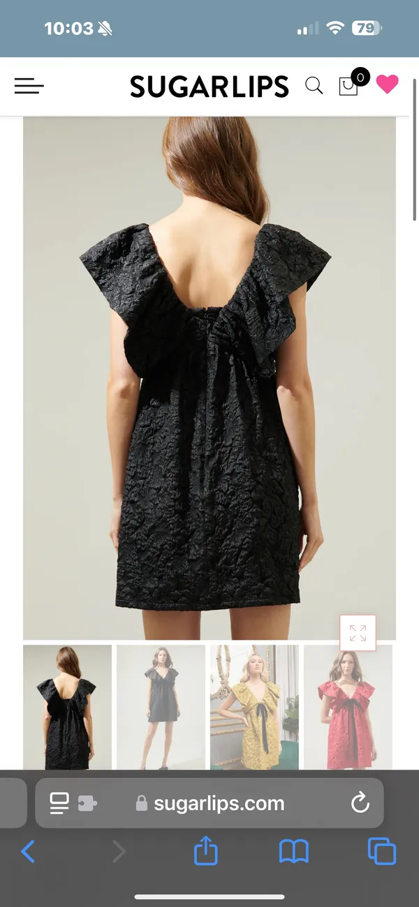 Sugarlips Arielle Jacquard Mini Babydoll Dress Black - Image 8