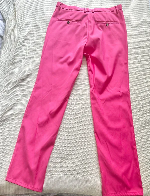 Barbie pink business casual straight leg trouser pants - Image 3