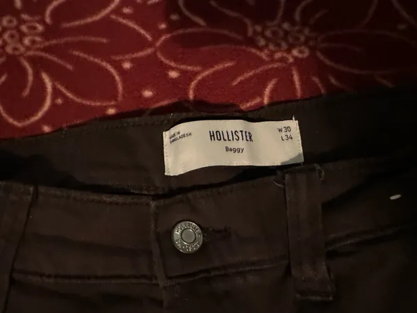 Hollister Baggy Brown Cotton Twill Cargo Casual Pants Size 30 Straight Leg - Image 2