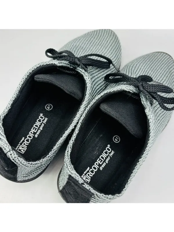Arcopedico LS Comfort Shoes Womens 10 Gray Knitted Round Toe Casual Lace Up - Image 7