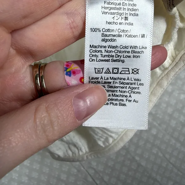 Madewell White Cotton Cropped‎ Tie Front Top - Image 4