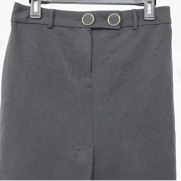 Zara Black Midi Front Slit Skirt(Size Small) - Image 6