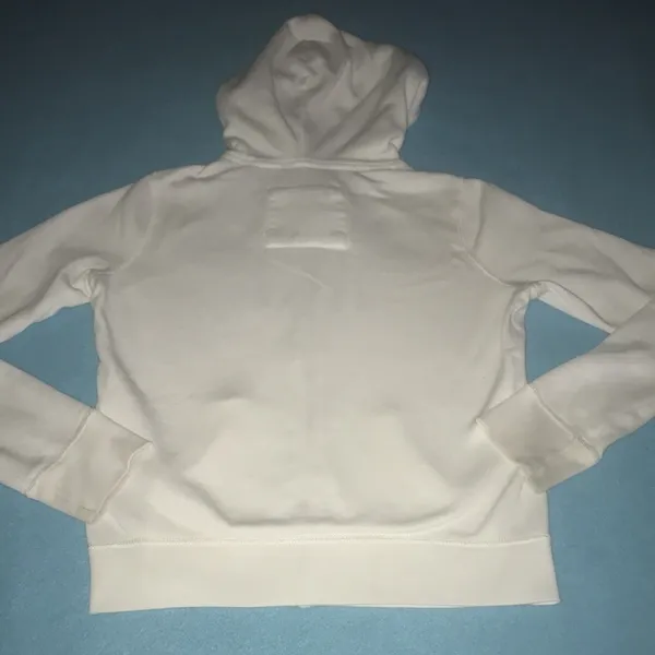 HOLLISTER California 1922 zip up hoodie white with black lettering Y2K size M - Image 2