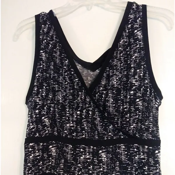 Ann Taylor Black & White Surplice A Line Dress - Image 3