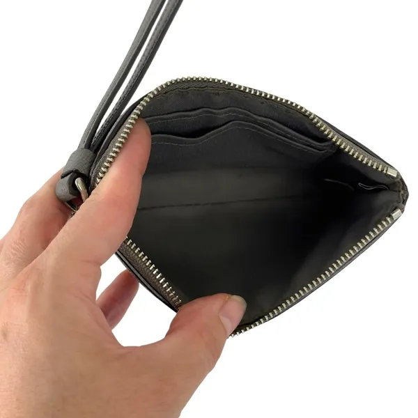 Coach F58032 Corner Zip Wristlet Crossgrain Leather Wallet Gray Small - Image 10