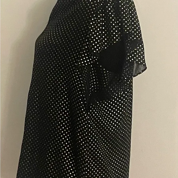 Tommy Hilfiger- Black and Gold Dotted Blouse Size S/P - Image 3