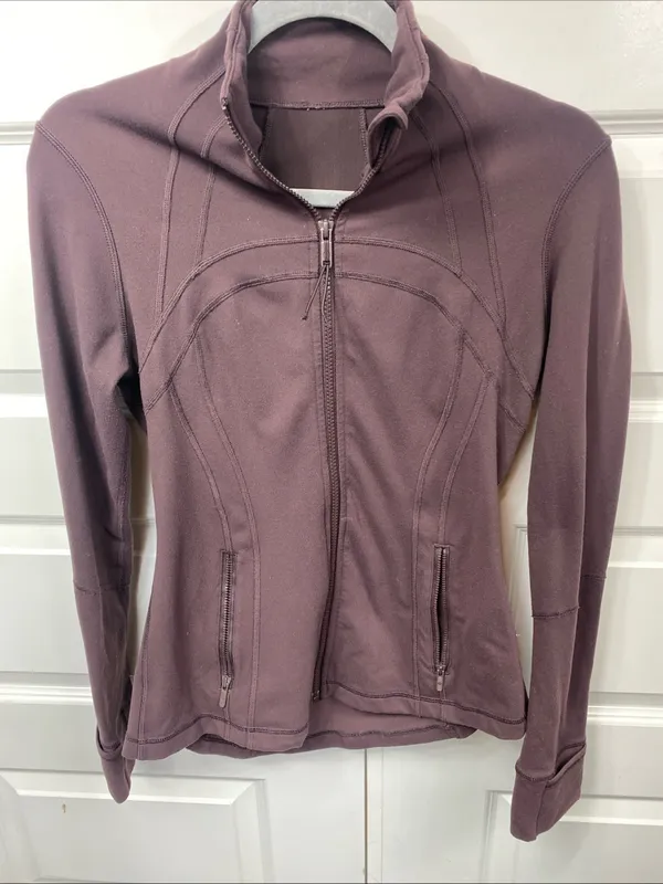 lululemon athletica Burgundy Full Zip Jacket Zipped Pockets Thumbholes 8 - Image 7
