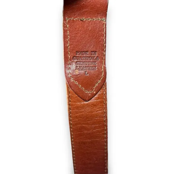 Vintage 1980's Leather & Rolled Fabric Belt | Silver‎ Buckle | Guatemala - Image 3