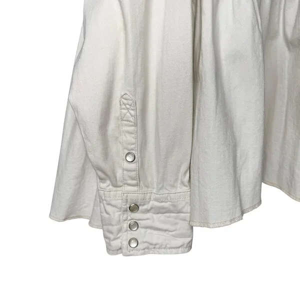 We The Free by‎ Free People "Dylan" Peplum Cotton Denim Shacket – Women's Large - Image 7