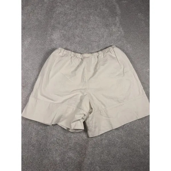 free people linen shorts beige tie waist pockets small Boyfriend‎ Fit - Image 5