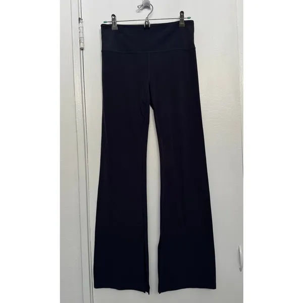 Athleta Barre Slim FlareSplit Hem Pants in Navy Size Medium - Image 2