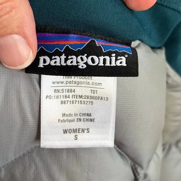 Patagonia Women's Duete Parka Teal Quilted Down Filled Waterproof Size S - Image 8