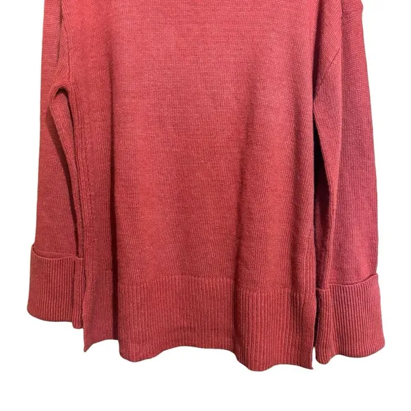 Talbots Tunic Sweater Womens Medium Orange Turtleneck Stretch Pullover - Image 4
