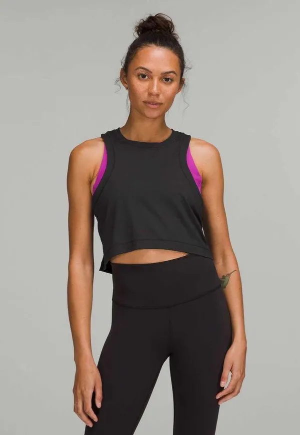 Lululemon Open-Back Cropped Training Tank Top - Black - 8 - Image 3