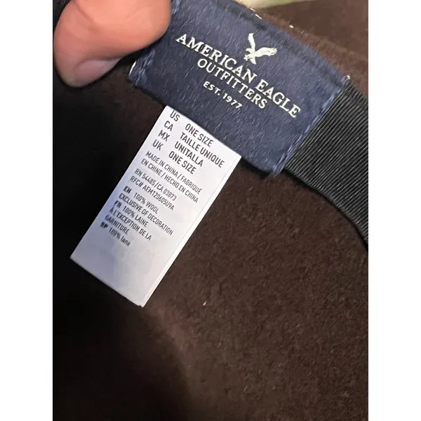 American Eagle Brown 100% Wool Wide Brim Floppy Hat - Image 6