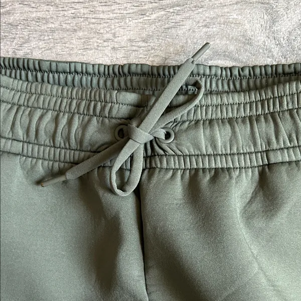 Nike Olive Green Women's Jogger Sweatpants with Ankle Zips - Image 3