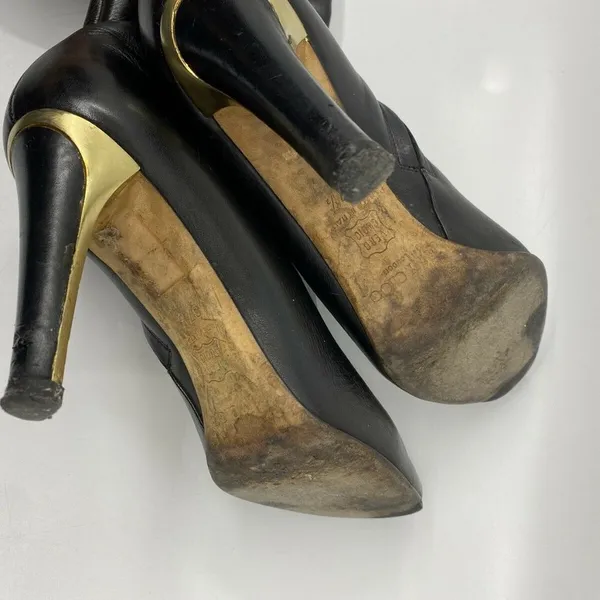 JIMMY CHOO Black Leather Knee high boots 7.5 - Image 10