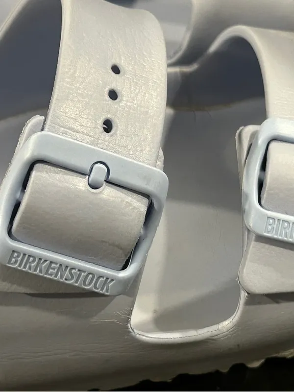 Birkenstock Light Blue Double Buckle Slide Sandals - Image 4