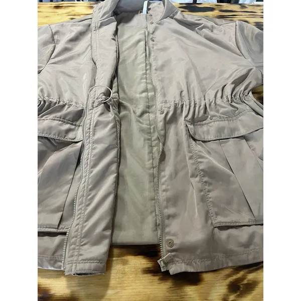 Fabletics Womens‎ Utility Parka Beige Wood Athletic Classic Athleisure Casual - Image 13