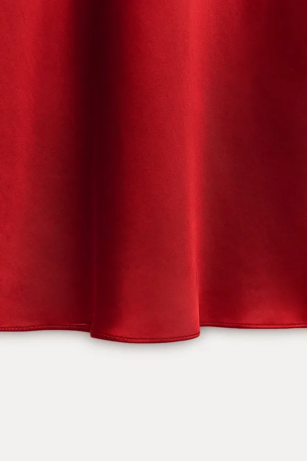 red midi dress satin party wedding coctail shower night out - Image 13