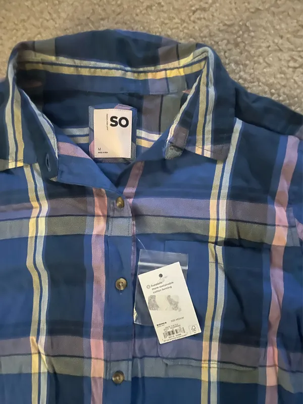 Blue Plaid Button - Image 3