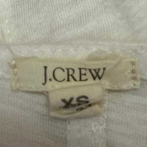 J.Crew Women's White Lace Trim Short Sleeve Blouse T Shirt Tee Top Size XS - Image 4