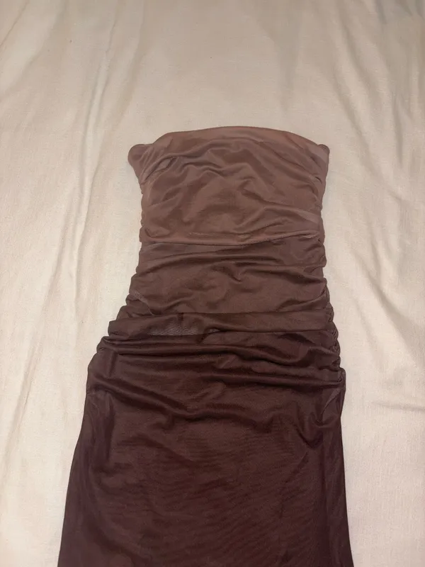 Fitted maxi dress Brown Size M - Image 2