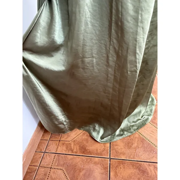 Six Stories Sage Green Satin Wrap Maxi Dress Women UK 22 Flutter Sleeve NWT $199 - Image 11