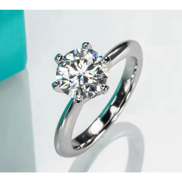 Boutique 2Ct Solitaire Platinum S925 Simulated Diamond Engagement Wedding Ring, Size‎ 6 - Image 7