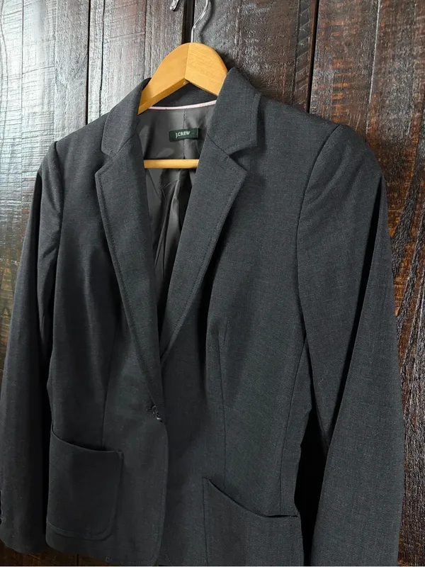 J.Crew Gray Vintage Blazer Size 4/SMALL - Image 4