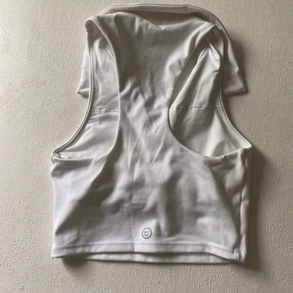 Gilly Hicks White Halter Crop Tank XXS Soft Girl Y2K Active Top - Image 3