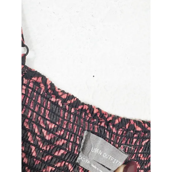 Urban Outfitters Veronica Midi Dress Size XS Ruched Geometric Smocked Back - Image 6