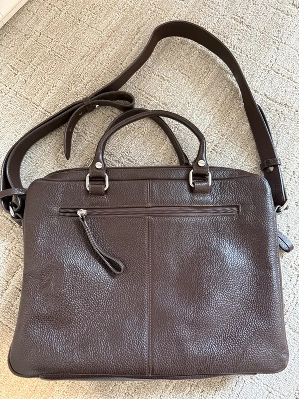 Bodhi brown pebbled leather laptop bag - Image 2