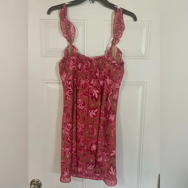 White Fox Boutique Sweet Fling Mini Dress Large Floral Wedding Guest Spring - Image 7