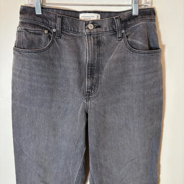 Abercrombie & Fitch Curve Love 90s Straight Ultra High‎ Rise Jeans Grey 30/10R - Image 2